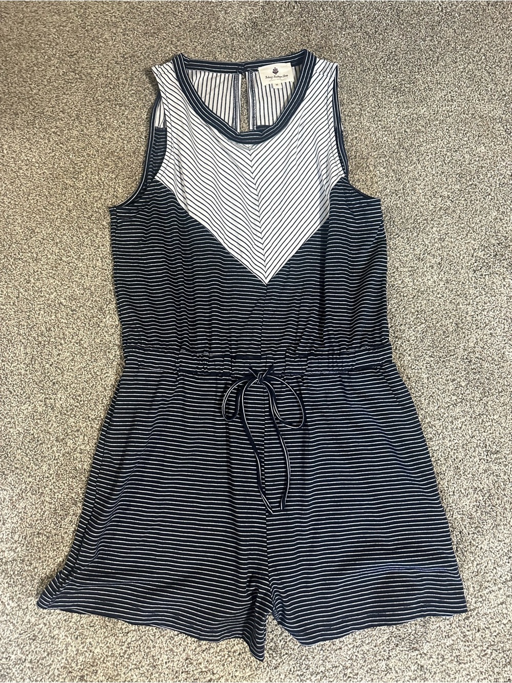 Betsy’s Boutique Navy & White Striped Women’s Sleeveless Romper